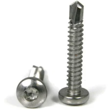 #10 Self Drilling Screws - Stainless Steel Star Drive Pan Head TEK - Select Size