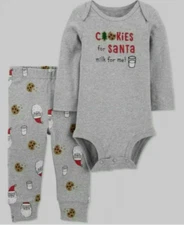 NEW Just One You Carter's 2 Piece Christmas Cookies For Santa Outfit 6 Months