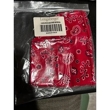 Longaberger SPRING Basket Liner Backyard Bandana NEW Paisley Red Bow ties