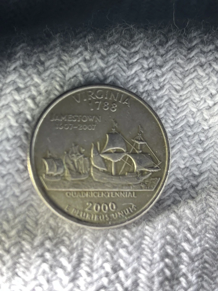 US error coin- 2000 D Virginia Quadricentennial Quarter - missing clad layer - Image 3 of 4