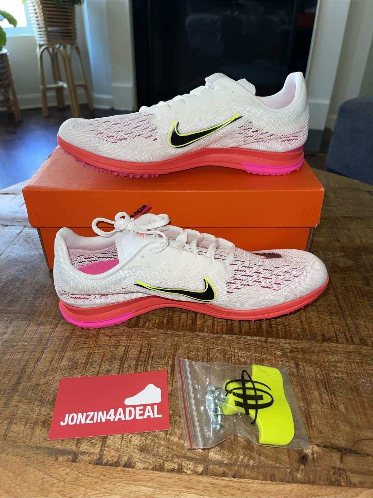 Nike Zoom Streak LT Spikes Flat Track Rawdacious White Mens Size 8