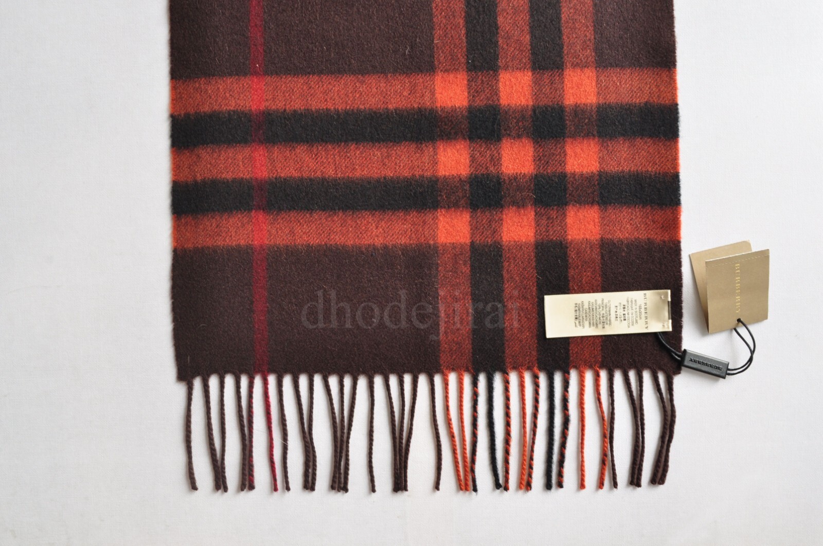 $960 Authentic BNWD BURBERRY  Check Cashmere Mens/Womens Scarf Dark Clove Brown image 6