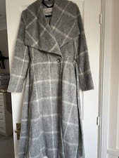 Hobbs Grey Checked Coat Size Uk10 Never Worn