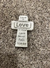 old east main inspirational cross Stone Garden Decor- Love- NEW