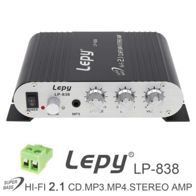 Bass 12V Mini Hi-Fi Stereo Amplifier 2.1CH Car Home Booster Radio MP3 USA SHIP