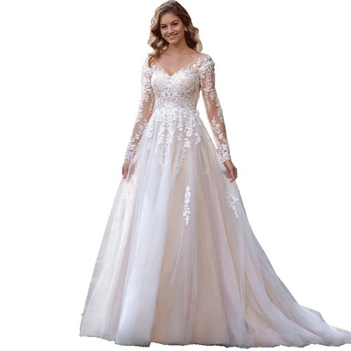 Maraya Arabella Lace Mini Dress White M Long Sleeve Tulle Bridal Shower  Wedding