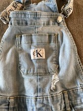 CALVIN KLEIN Light Wash skinny jean Overalls girls 8 MEDIUM