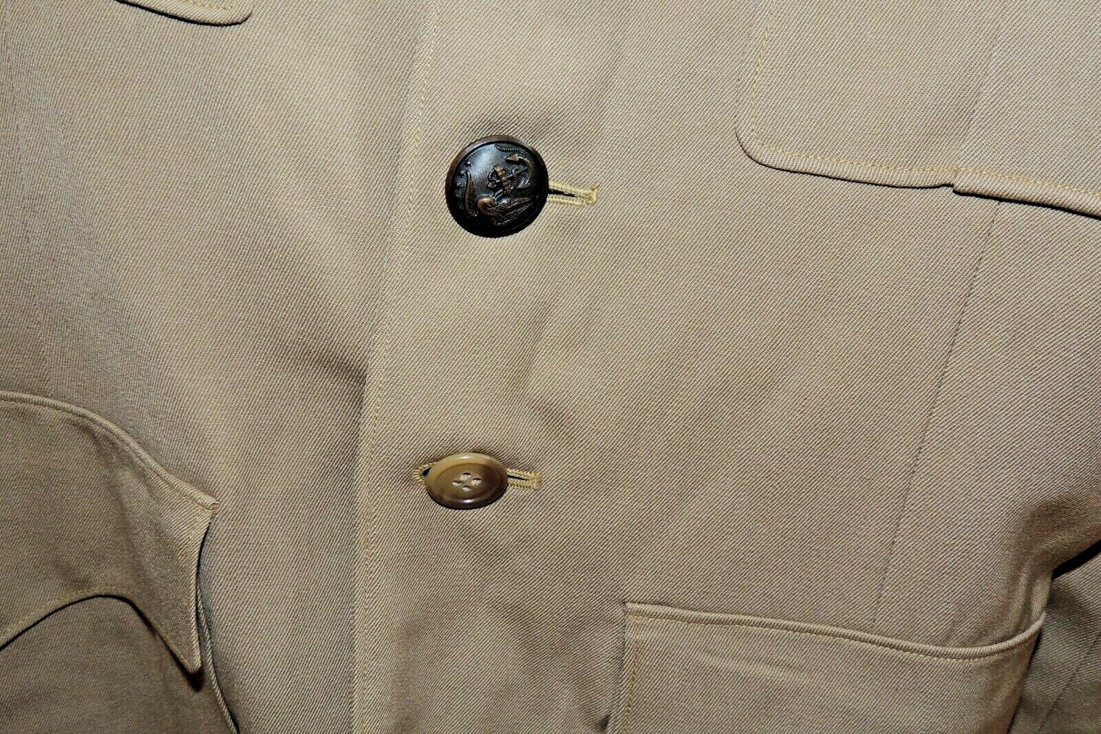 LK! VINTAGE MENS MARINE SHOP Quantico Virginia USA MILITARY COAT