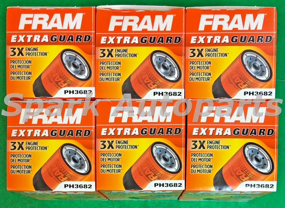 Estuche de 6 filtros de aceite de motor - protector extra FRAM PH3682 para NISSAN, MERCURY Foto 3 de 3