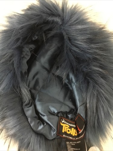 A Adrienne Landau Dreamworks Trolls Blue Faux Fur Hat and Fingerless Gloves NWT - Picture 7 of 10