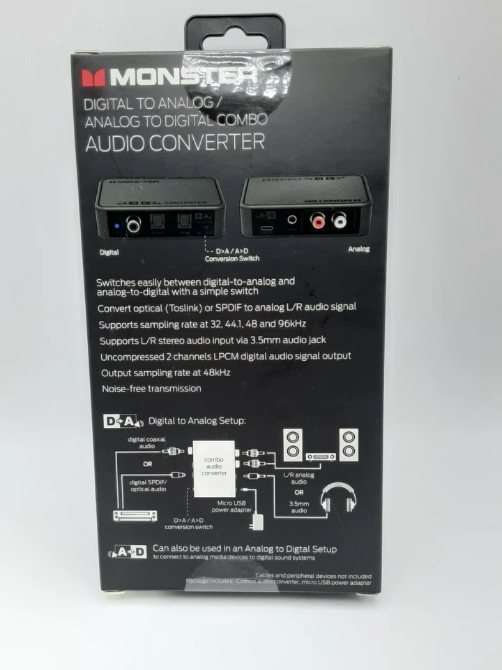 Monster Digital to Analog  / Analog to Digital Combo Audio Converter Black  - Image 2 of 3