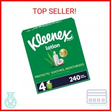 Kleenex Soothing Lotion Facial Tissues with Coconut Oil, 4 Cube Boxes, 60 Tissue