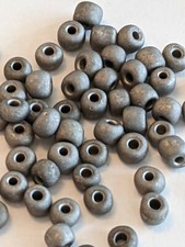 6/0 Glass Seed Beads, Frosted, Grey, 4mm, Hole: 1mm Qty 30 grams