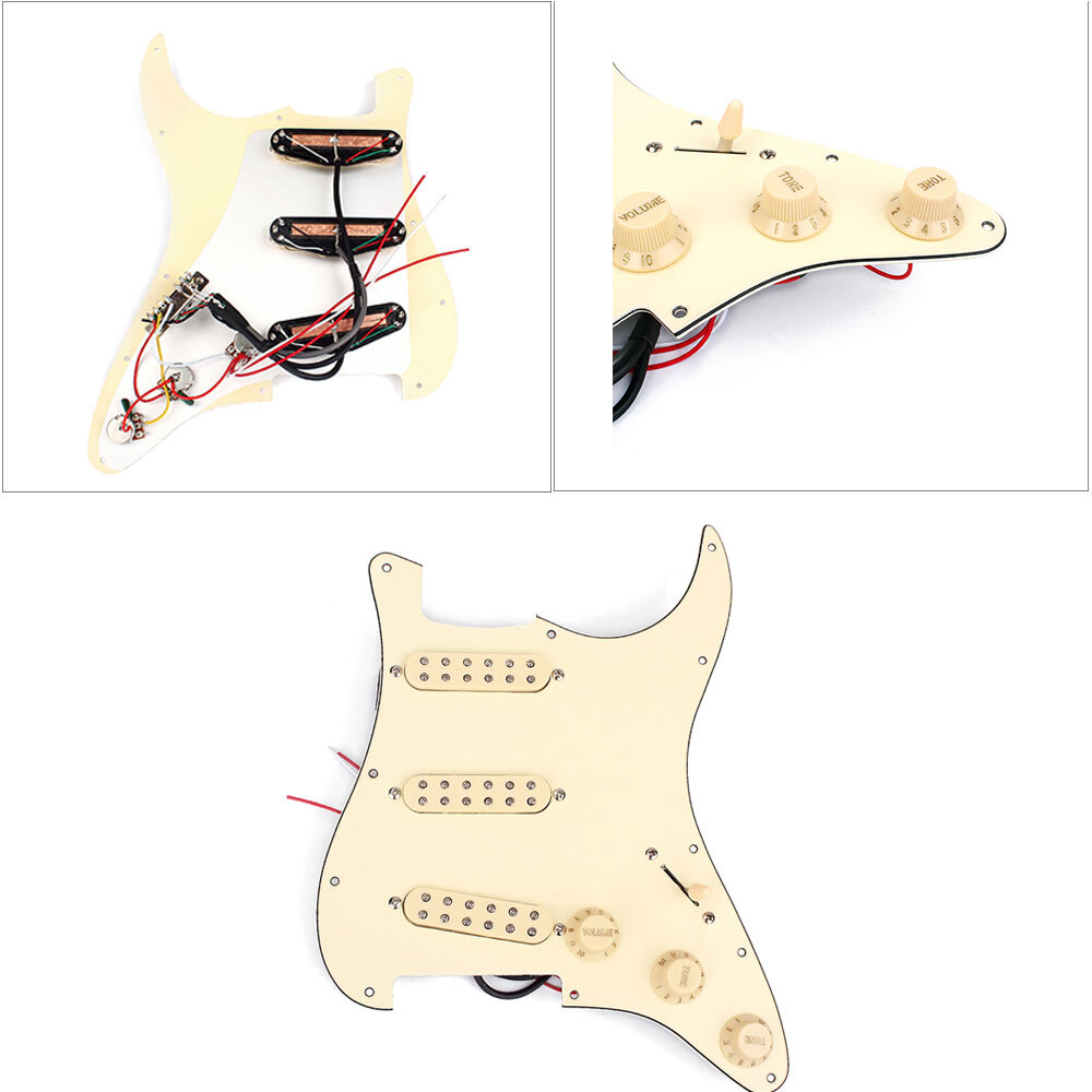Prewired Loaded Pickguard Alnico v Humbucker Pickup Capacitor Pots for ST Strat