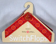 LINDSAY PHILLIPS SWITCH FLOPS PURPLE/PINK "SHAREEN" STRAPS FOR FLIP-FLOPS SIZE S