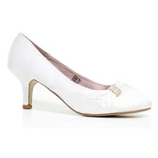 Ladies Wedding Shoes Womens Heels Satin Bridal Ivory Bridesmaid Court Shoes Size