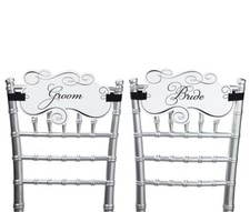 wedding bridal shower bride groom chair signs wedding reception decor sign