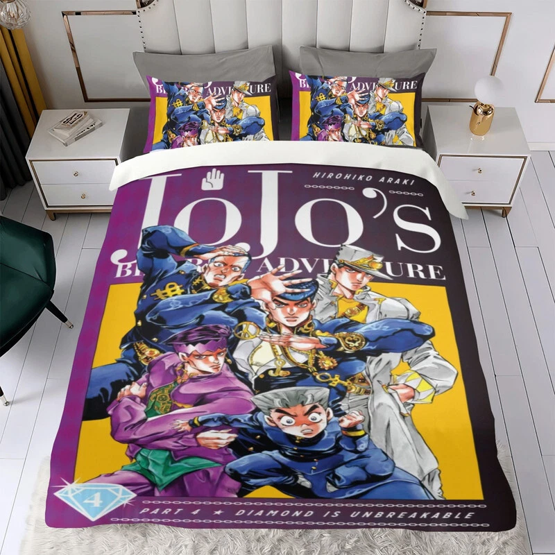 JoJo's Bizarre Adventure Bedding Set 3 Piece Duvet Cover Twin Bed Set for Kids