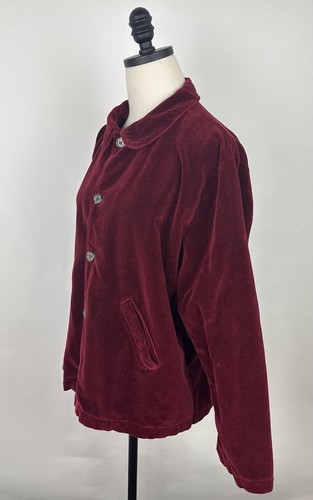 Chaqueta de Terciopelo CP SHADES M Borgoña Rojo Algodón Calce Cuadrado Relajado Bohemio Mínimo - Imagen 6 de 13