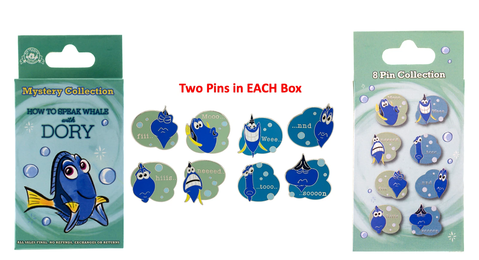 New 2016 Mystery Disney Pin Box SEALED Nemo How to Speak Whale Dory Quote RARE