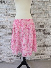bob mackie Y2K Vntg Pink Silk Floral Skirt
