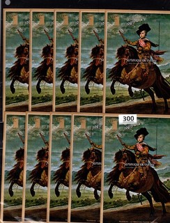 10X RWANDA MNH ANIMALI CAVALLI ARTE PITTURA