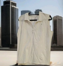 White Stage Women's Size 20 - 2XL Sleeveless Collar White Tulip Logo