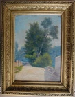 Southern landscape, a sunlit path. Signed 1915. Manner of Justus Lundegaard