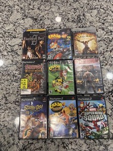 Lot Of 9 Sony Playstation 2 PS2 Cases Some With Manuals( NO Games ) Crash Scooby