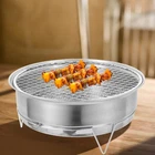  1 Set of Charcoal Grill Barbecue Camping Grill Portable Grill BBQ Stainless