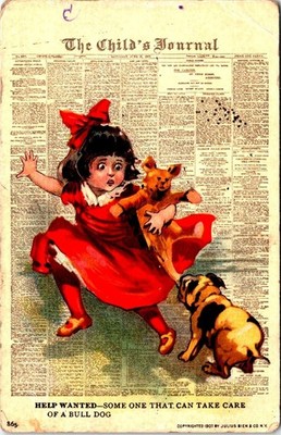 Help Wanted- Someone That Can Take Care Of A Bull Dog Postcard PC698