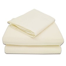 100 Natural Cotton Jersey Knit 3-Piece Toddler Sheet Set, Cream, Soft