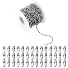 Topacket 66Feet Ball Bead Chain Black Stainless Steel 2.4mm,
