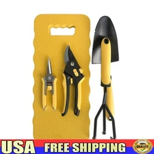 Gardening Tool Set 5 Piece Metal Trowel Pruner Cultivator Snip Kneeling Pad New