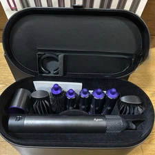 Dyson Airwrap HS01 Hair Styler Black/Purple w/ Case & Tote Bag 100V Tested Japan