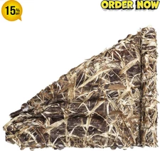 Camo Netting Camouflage Net for Duck Blind Material Soft Quiet Dry Grass 5X20 Ft