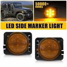 2PC LED Amber Fender Bumper Side Marker Light For 2010-2017 Jeep Wrangler JK JKU