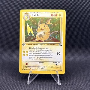 Raichu 14 Fossil ライチュウ 1st Edition Holo Pokemon Card Raichu 14/62 1st Edition Fossil Set Holo Foil Rare EX