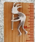 Kokopelli Sterling Fertility Player W/Gold Tone Flute Pendant Drop + Free Ship   — photo 4