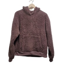 American Eagle Outfitters Sherpa Hoodie Dusty Rose Gorp Core Cozy Size Small