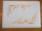 Vintage MCM Milkglass Cutting Board by Libby: Golden Wheat Pattern: EUC