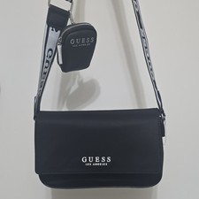 GUESS Black Small Logo Crossbody Bag, Detacha...