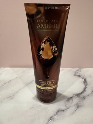 Bath & Body Works RARE Chocolate Amber Body Cream 8oz New