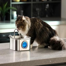3.2L Stainless Steel Pet Water Fountain Cat Dog Auto Drinking Dispenser