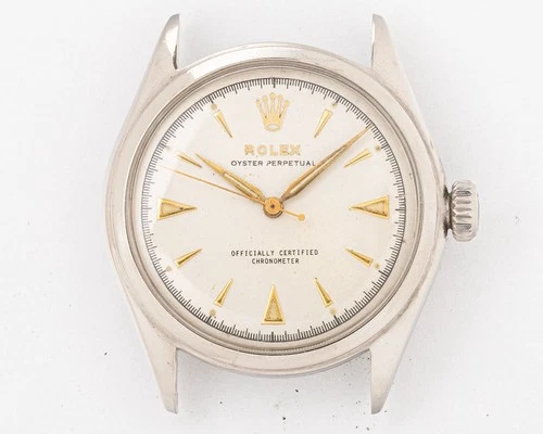 1950's Rolex Stainless Steel Oyster Perpetual "Big Bubble Back" with Redone Dial