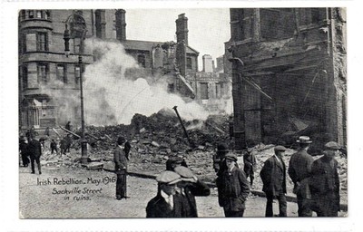 SACKVILLE STREET DUBLIN, IN RUINEN: Easter Rising 1916 Postkarte (C92650)
