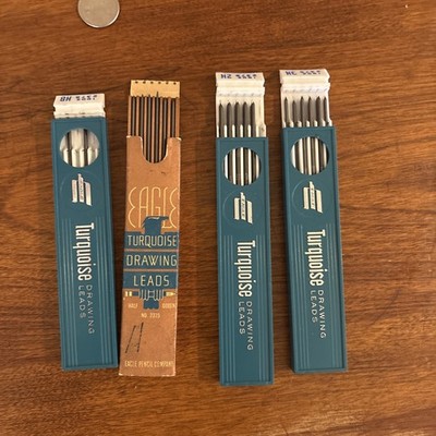 Lot of Eagle Turquoise Premier Drawing Leads 2 pkgs (10 Each)-2H & 3H-8 HB