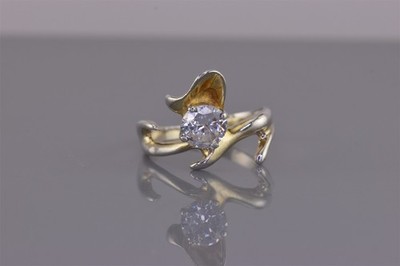 GG Sterling Silver Organic Flowing Cubic Zirconia Flower Band Ring 925 Sz: 8