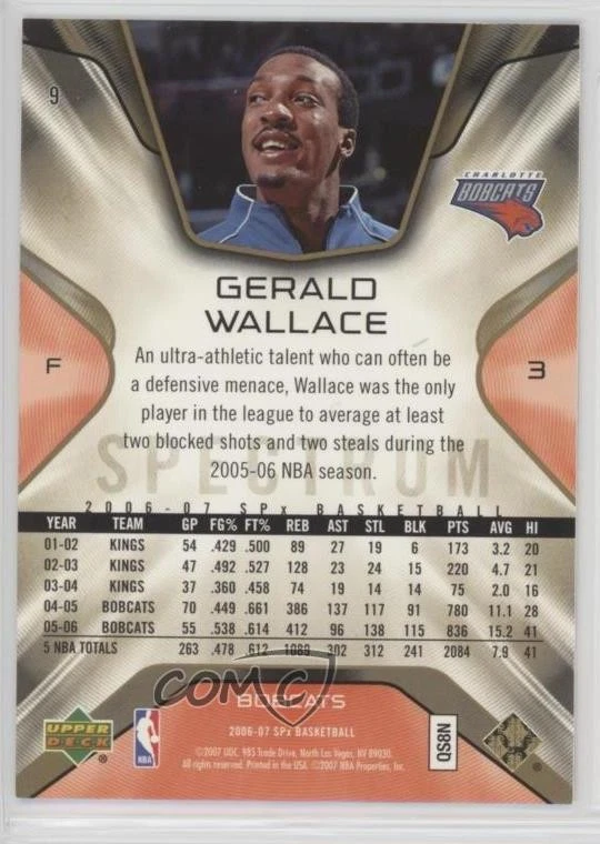 2006-07 SPx Spectrum /25 Gerald Wallace #9 - Image 2 of 2