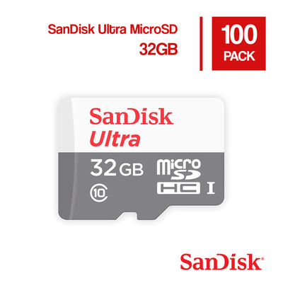 SanDisk Ultra 32GB micro SD Memory Card UHS-I Card 100MB/s Class 10 - 100 Pack